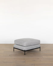 Load image into Gallery viewer, Morrison Metal Base Leather Ottoman