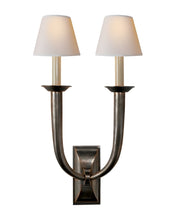 Load image into Gallery viewer, French Deco Horn Double Sconce
