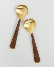 Load image into Gallery viewer, Gold &amp; Rattan Server (Set of 2)
