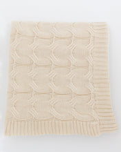 Load image into Gallery viewer, Ivory Cotton Knit Throw
