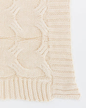 Load image into Gallery viewer, Ivory Cotton Knit Throw
