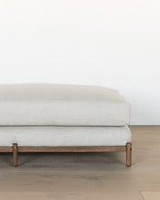 Load image into Gallery viewer, Morrison Wood Base Large Leather Ottoman
