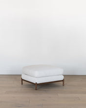 Load image into Gallery viewer, Morrison Wood Base Leather Ottoman

